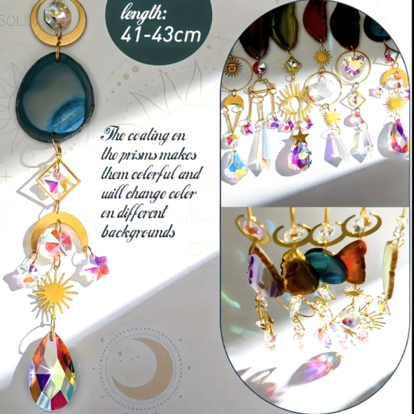 3 Rear View Mirror Ornament Indoor Outdoor Light Prism Rainbow Suncatcher - Picture 5 of 10